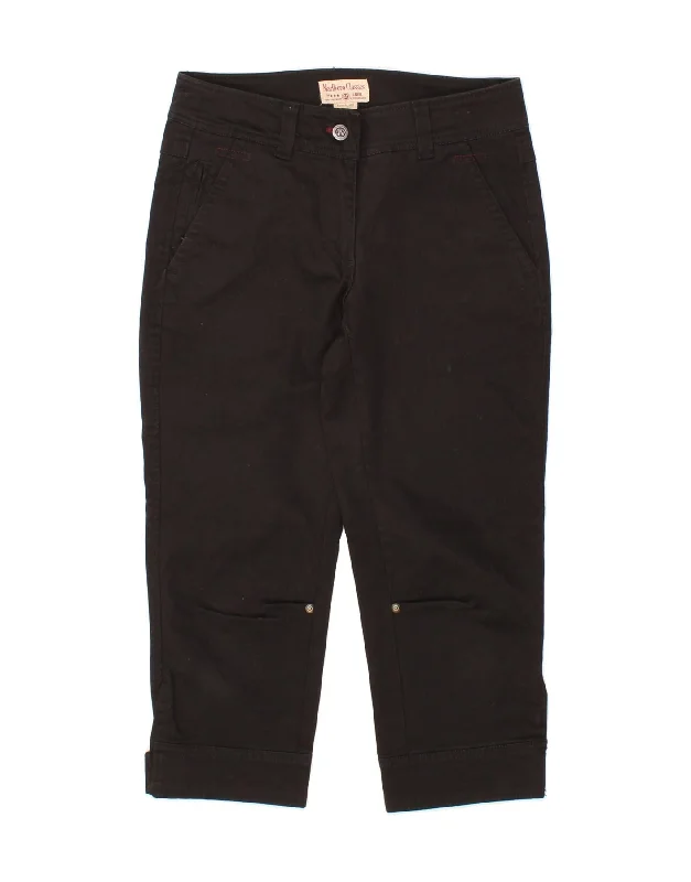 MARLBORO CLASSICS Womens Capri Trousers EU 40 Medium W27 L21 Black Cotton