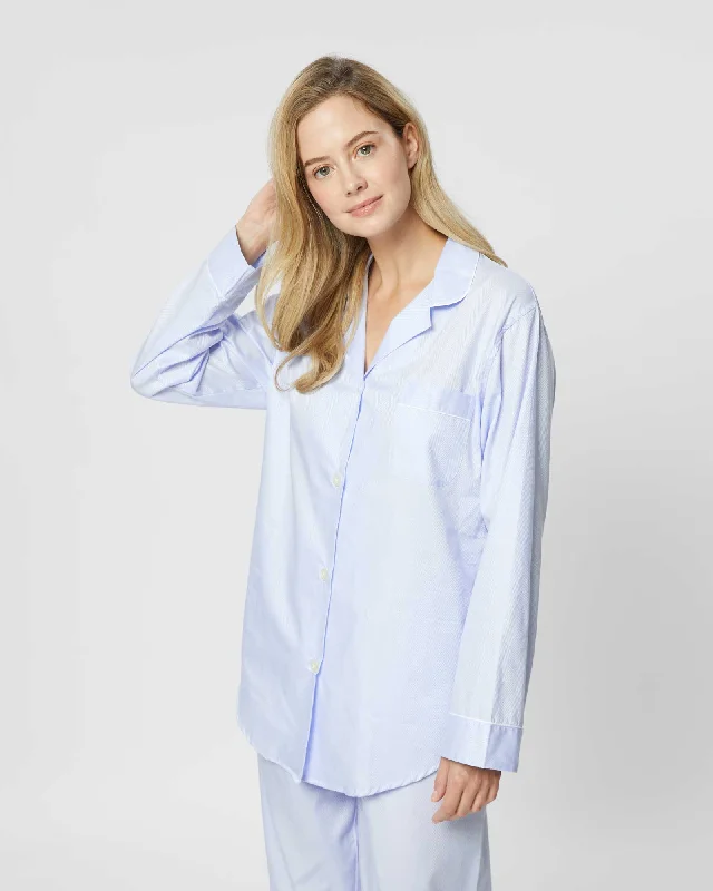 Women's Cotton Jacquard Pyjamas - Blue