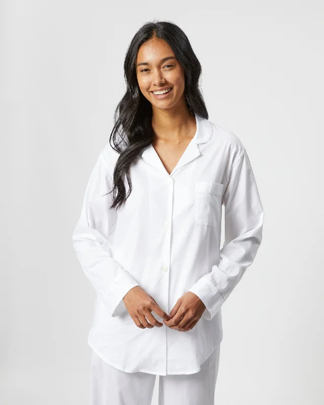 Women's Cotton Jacquard Pyjamas - White