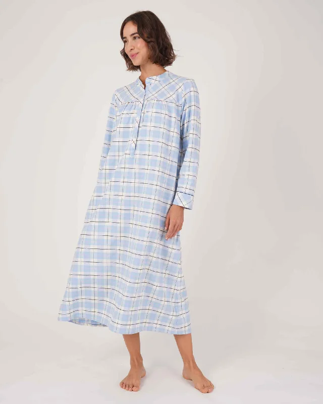 Josephine Brushed Cotton Nightdress - Fulmer Check