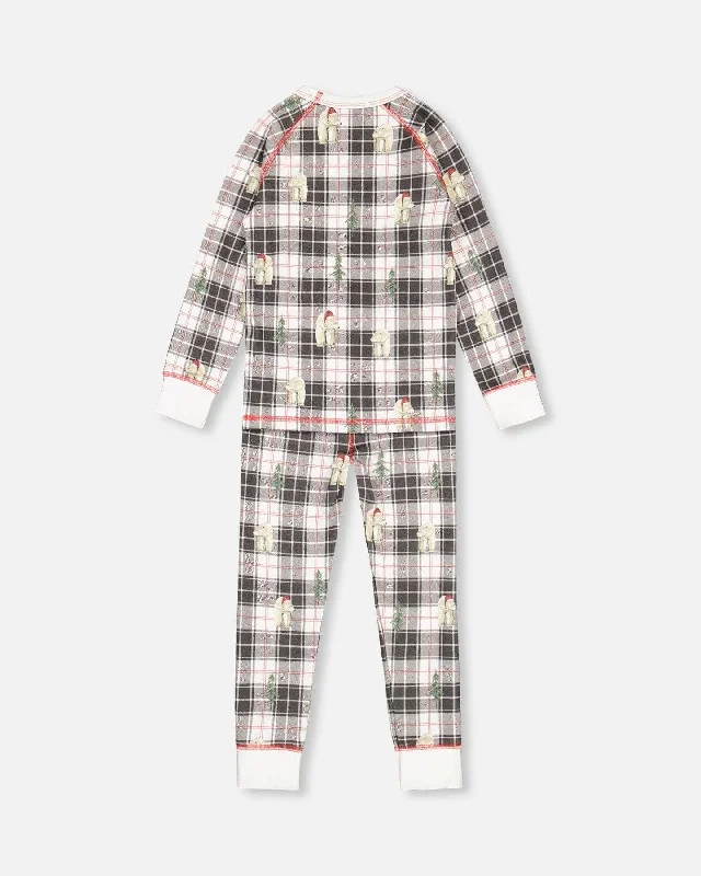 Deux par Deux Kids Organic Cotton Christmas Two Piece Printed Polar Bear Pajama Set