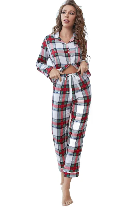 Plaid Top and Pants Set