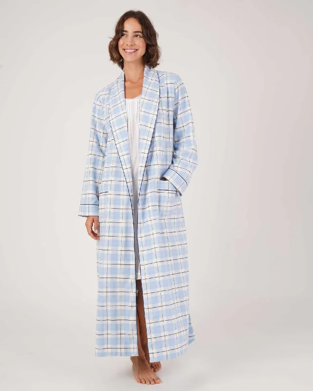 Women's Brushed Cotton Dressing Gown - Fulmer Check