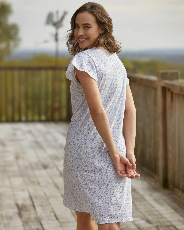 Women's Jersey Ella Short Nightdress - Fimber Ditsy Floral