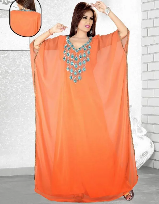 Cadmium Trendy Farasha Kaftan