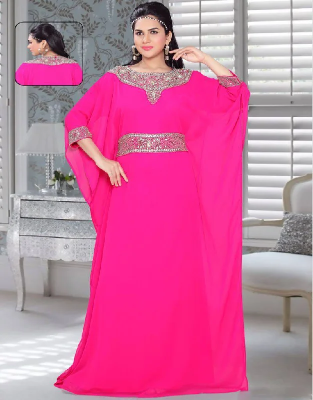 Farasha Style Kaftan With Designer Waist Belt