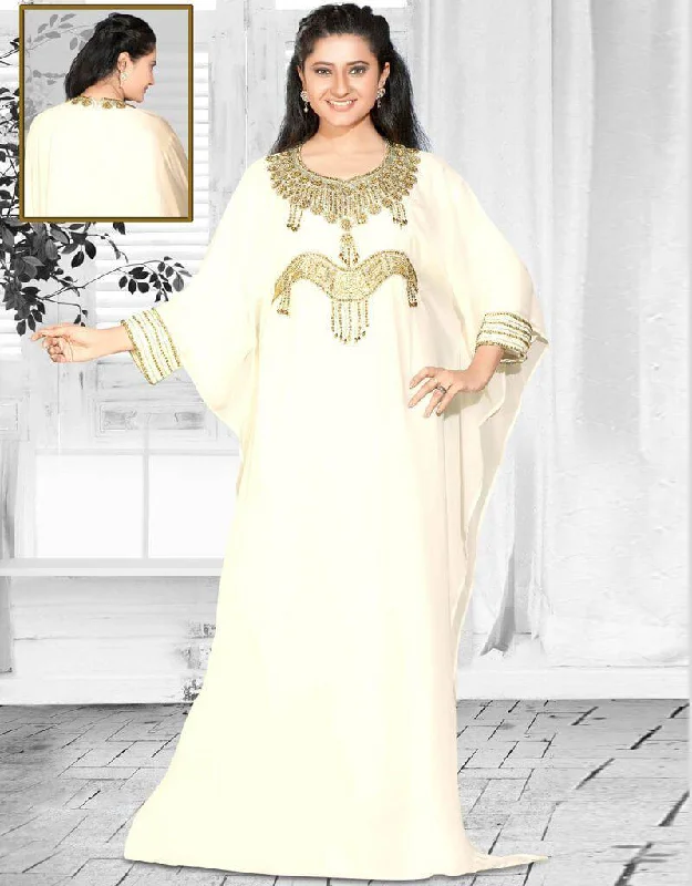 Farasha Style Kaftan With Light Work