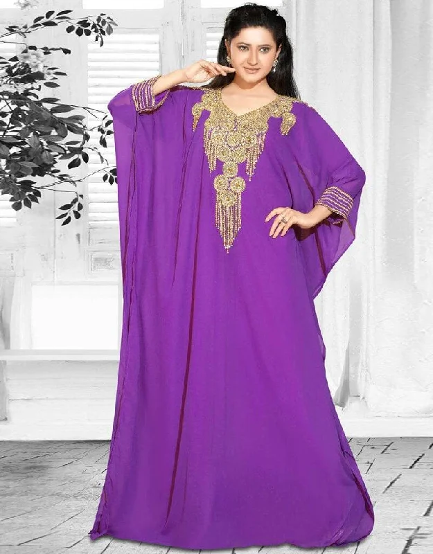 Farasha Style Kaftan With Light Work