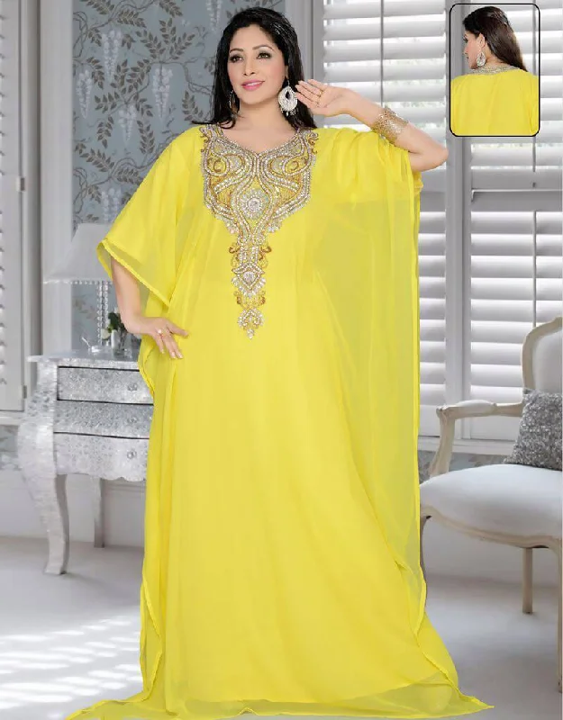 Farasha Style Kaftan With Light Work