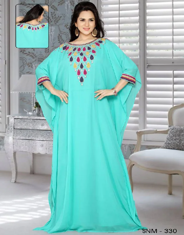 Farasha Style Kaftan With Multi Colour Work