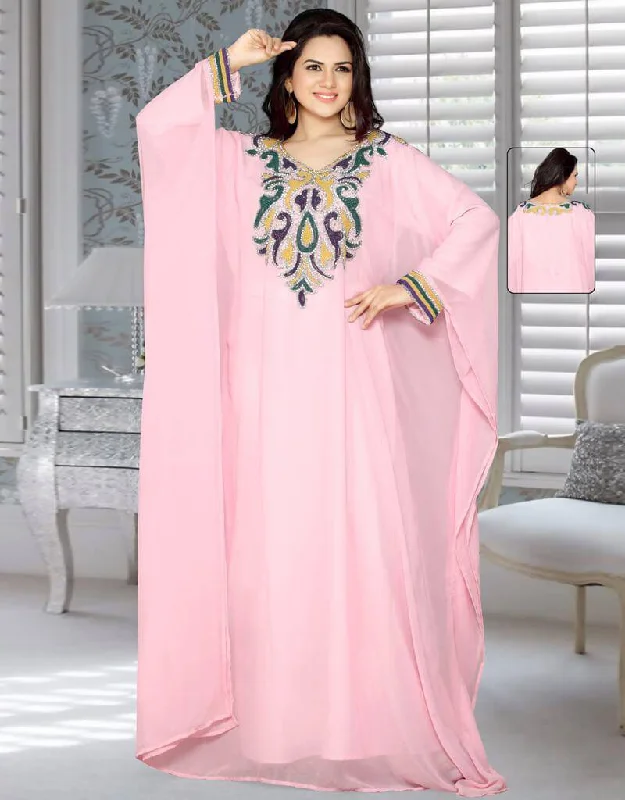 Farasha Style Kaftan With Multi Colour Work