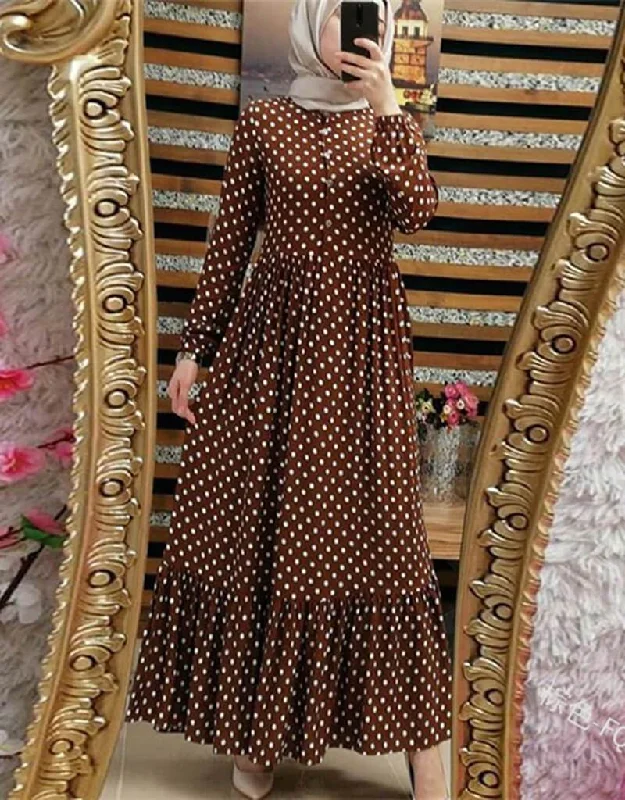 Plus Size Polka Dot Hijabi Abaya