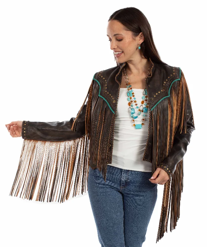 Scully Leather Vintage Black Ladies Fringe Jacket