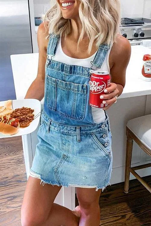 Women Fashion Cool Overall Denim Dress