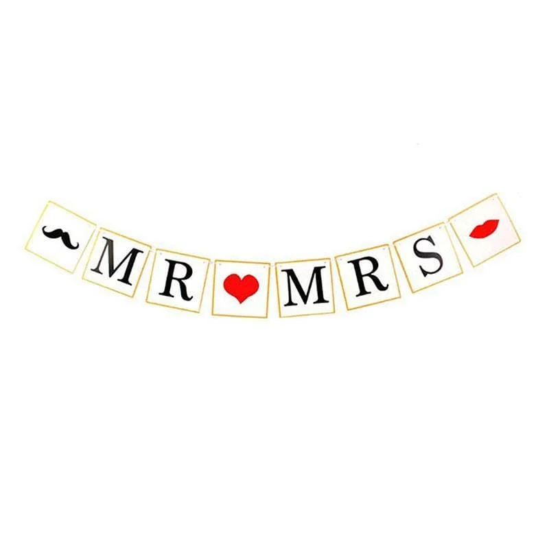 Vintage Style Mr. Mrs. Printed Wedding Decoration Banner