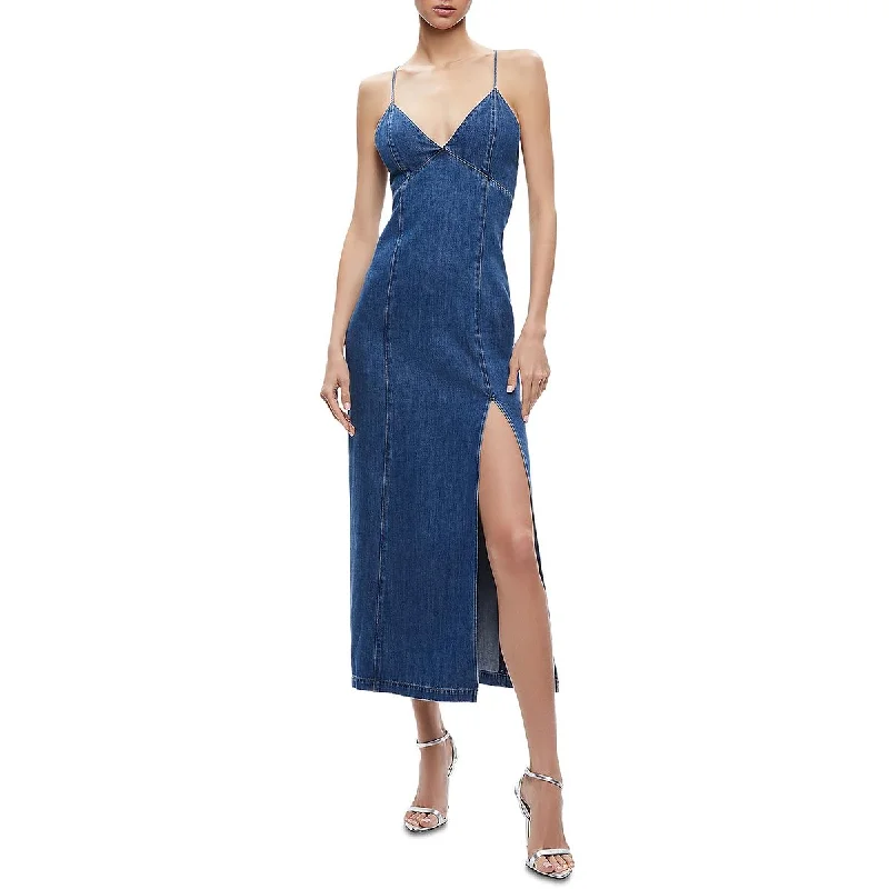 Julietta Womens Denim Long Maxi Dress