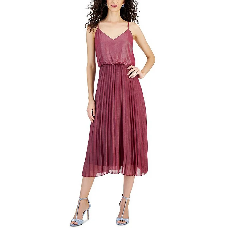 Womens Metallic Midi Maxi Dress