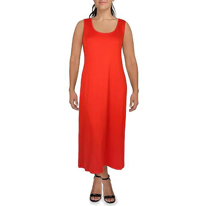 Plus Womens Sleeveless Scoop Neck Maxi Dress