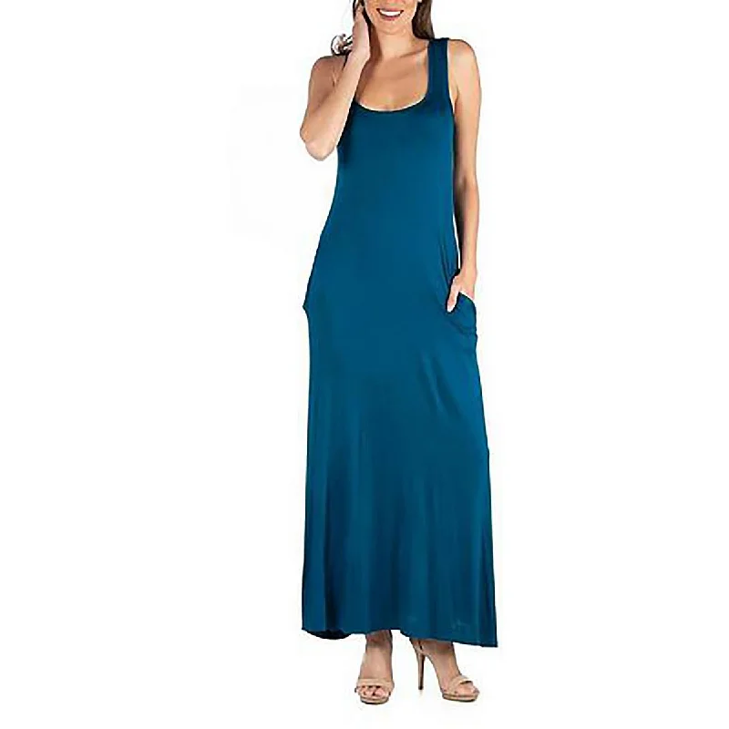 Womens Full-Length Sleeveless Maxi Dress