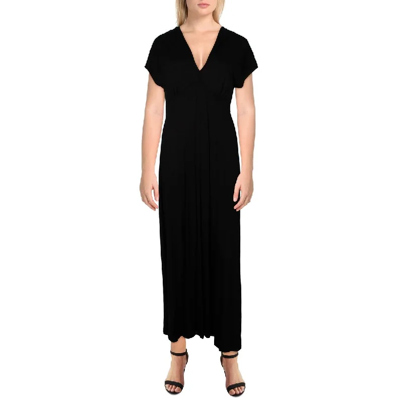 Womens V Neck Long Maxi Dress