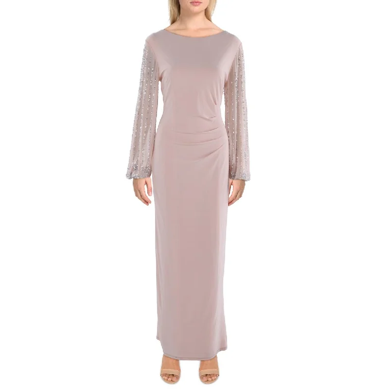 Womens Embellished Maxi Sheath Dress