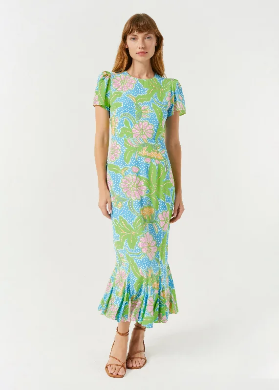 Lulani Dress | Blue Psychedelic Flower Grande