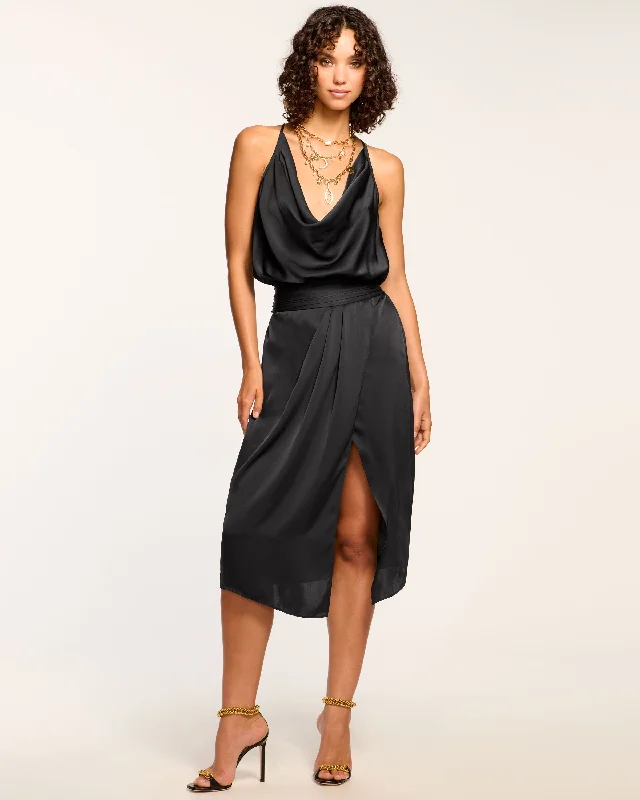 Monica Cowl Neck Midi Dress