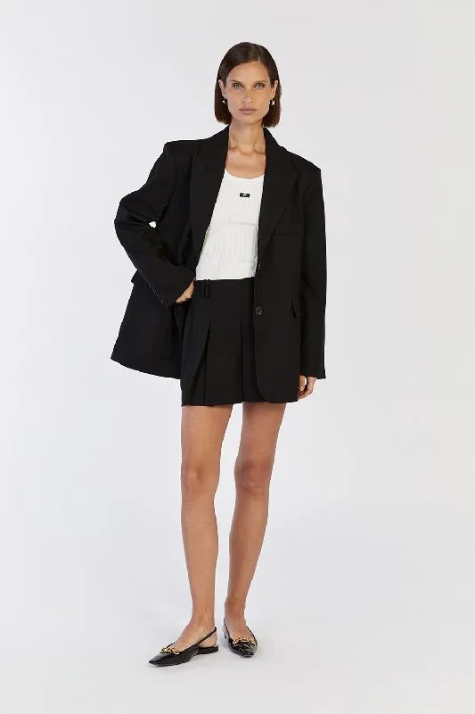 BRUNA BLACK PLEAT MINI SKIRT