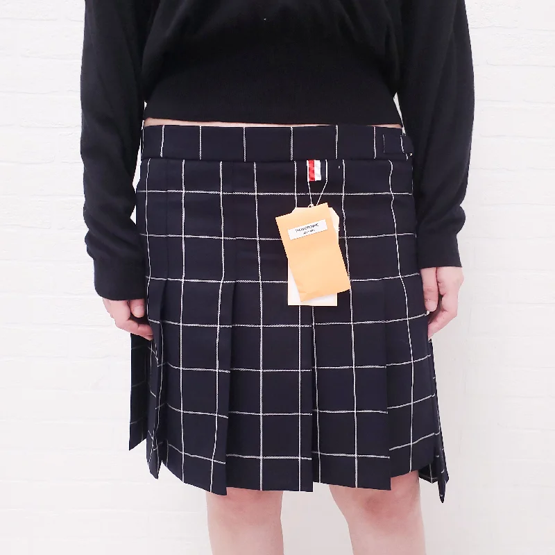 THOM BROWNE LOW RISE MINI PLEATED SKIRT - SIZE 48