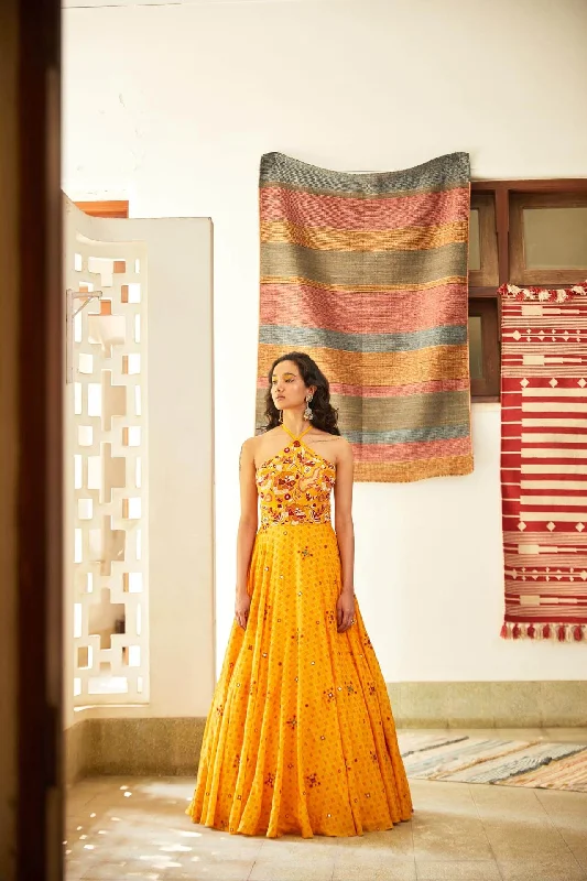 Yellow Halter Gown