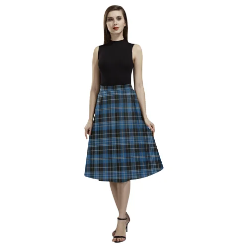 Clergy Blue Tartan Aoede Crepe Skirt