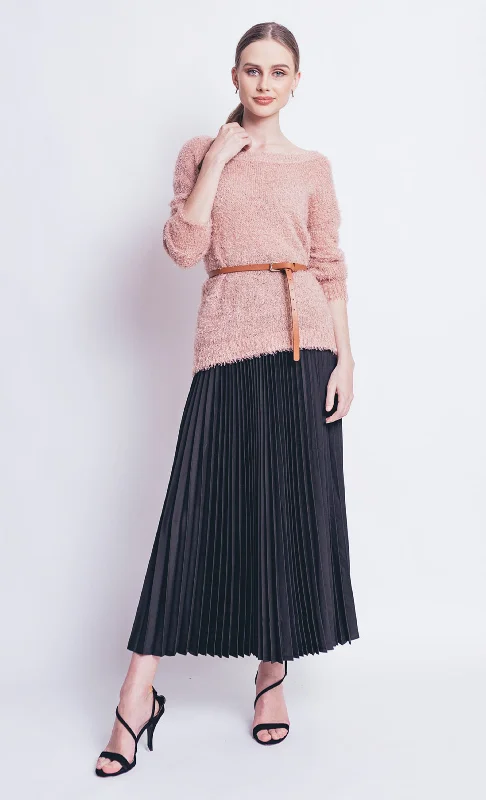 Olivia Pleated Skirt in Black