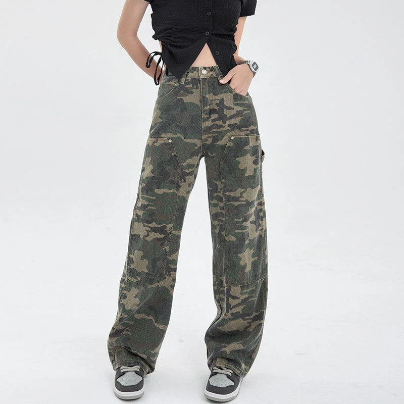 NiDELL: Glamorous Summer Camouflage Long Pants For Women