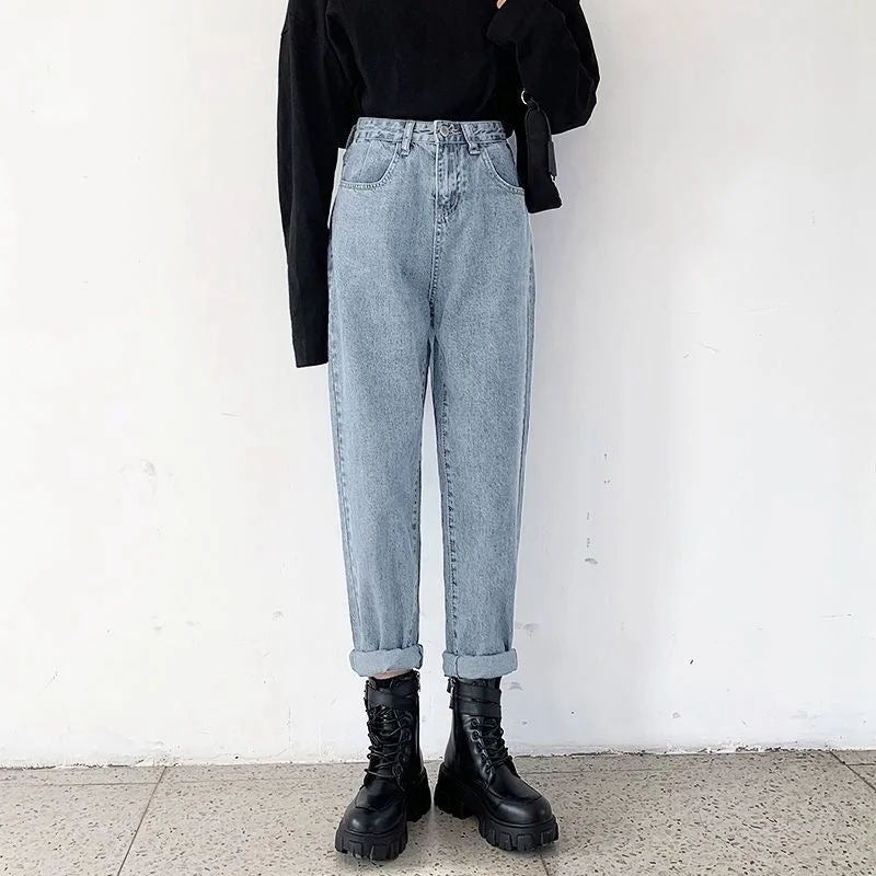 NiDELL: Women’s Vintage Jeans Long Pants for Autumn