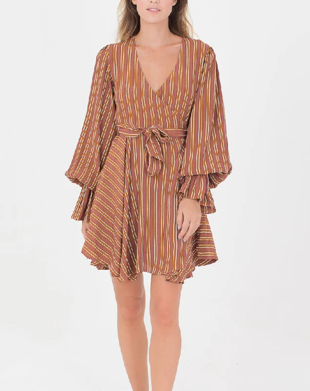 EDEN DRESS | Brown Stripe (Sample)