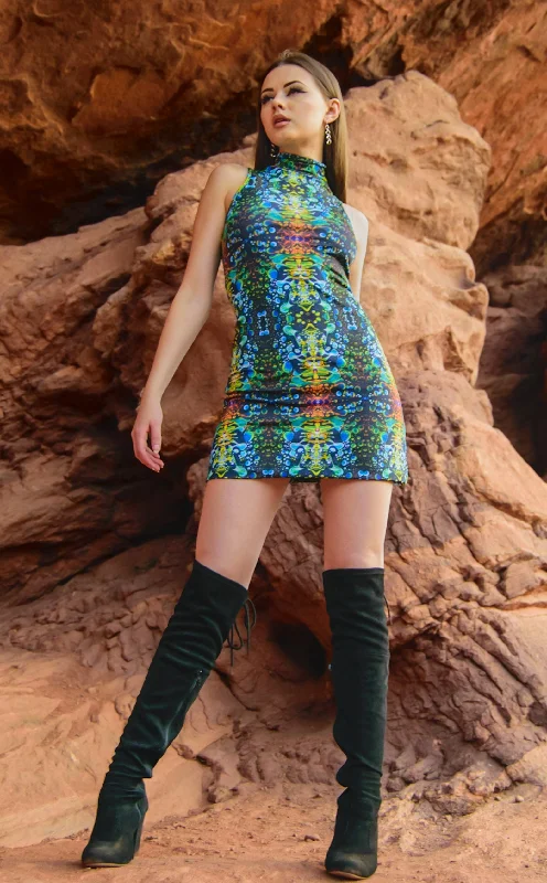 Green Liquid Light Dyna Dress