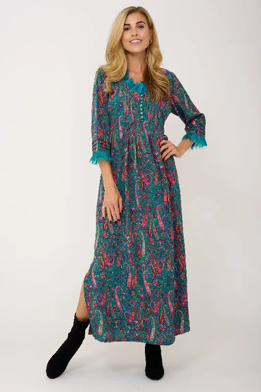 Lola Dress In Peacock Paisley