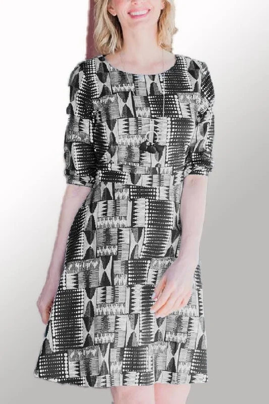 Woven Cotton Dress  - half sleeve