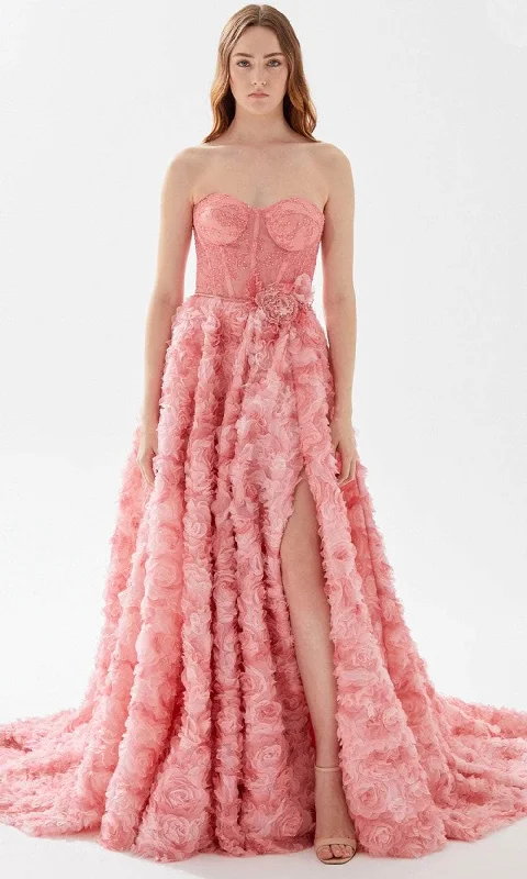 Tarik Ediz 52113 - Sweetheart Floral Prom Dress