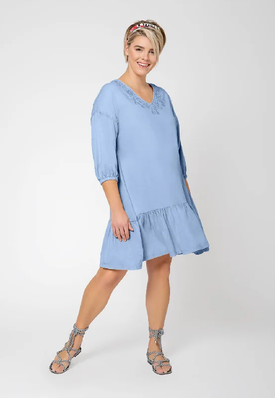 Leota Women's Luna Embroidered Shirtdress Blue