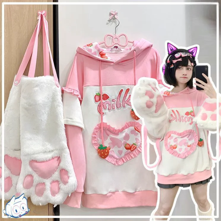 Cute claw plush sweatshirt  YV50227