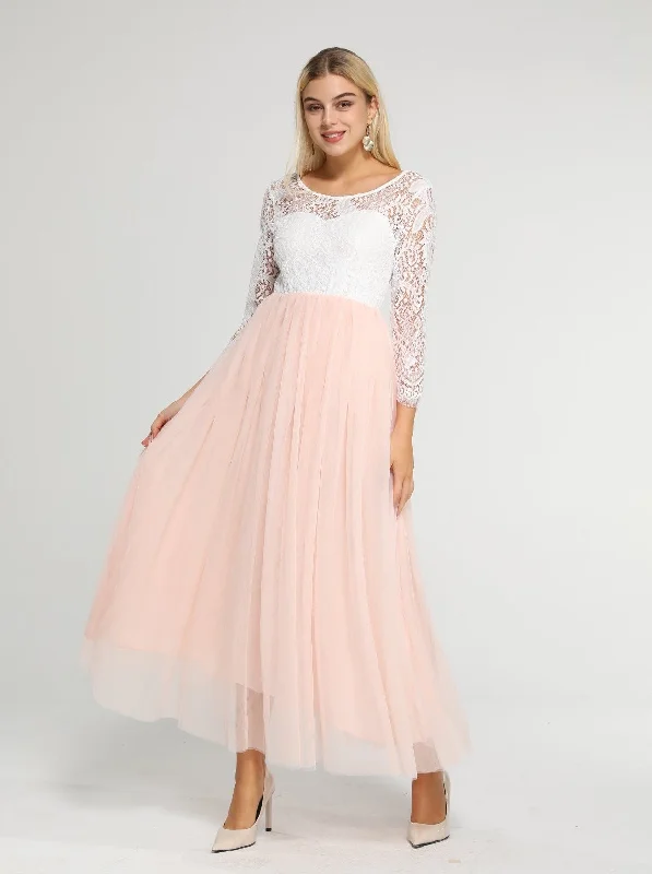 Peony Lace Dress for Women in Pink