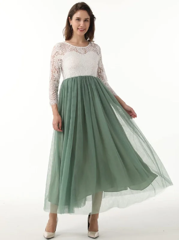 Peony Lace Dress for Women in Sage