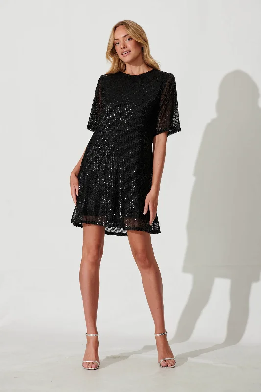 Its Me Dress In Black Sequin